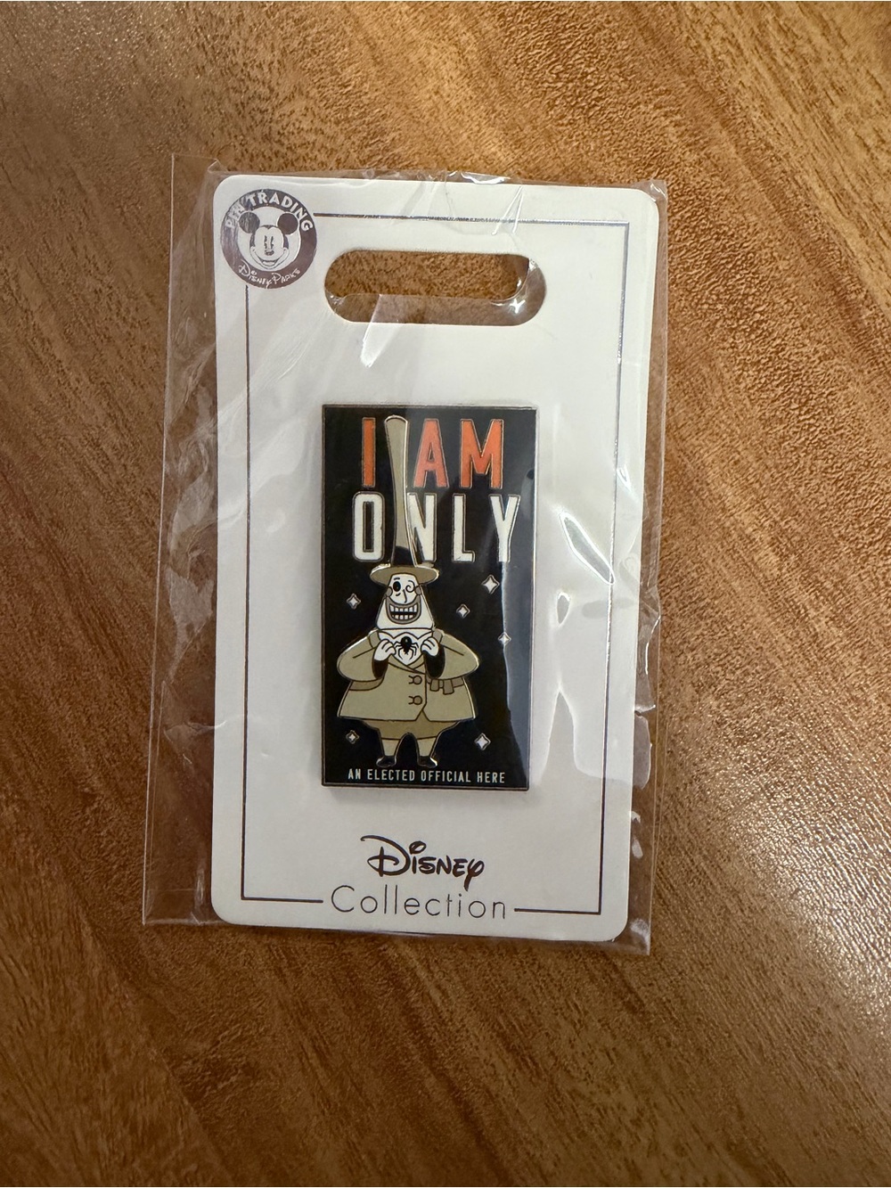 Disney I Am Only Black, Cream & Orange Enamel Pin
